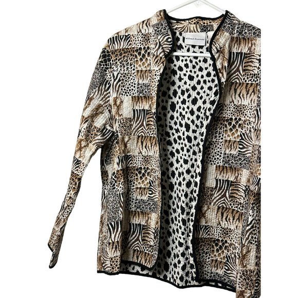 Alfred Dunner Ladies Safari Print Animal Open Jacket Long Sleeve Stylish SZ 10 - Picture 3 of 6